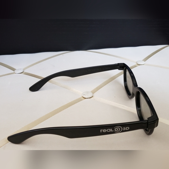 *3/$10 Real D 3D Glasses Video Movies Black Thick Frame 6" Long Retro Style - Picture 3 of 3